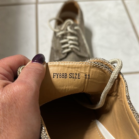 Faranzi Mens size 11 FY88B Tan Cloth Multi-colored Tweed Oxford. - Picture 10 of 11